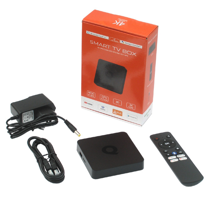 Q1 2/16 (AllWinner H313, 2/16G, Android TV 10, 4K, Wi-Fi 5, BT 5.2, голосовой пульт)