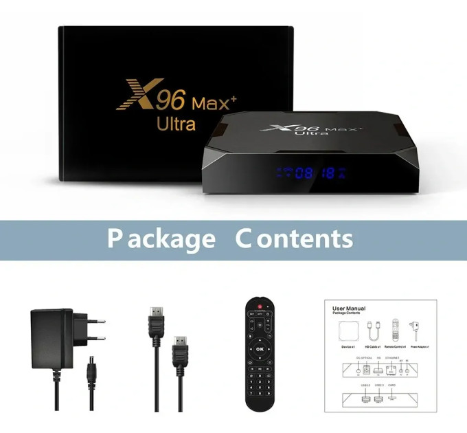 X96 MAX+ ULTRA 4/32 (S905X4, Android 11.0, Wi-Fi5, Bluetooth, 4K/8K)