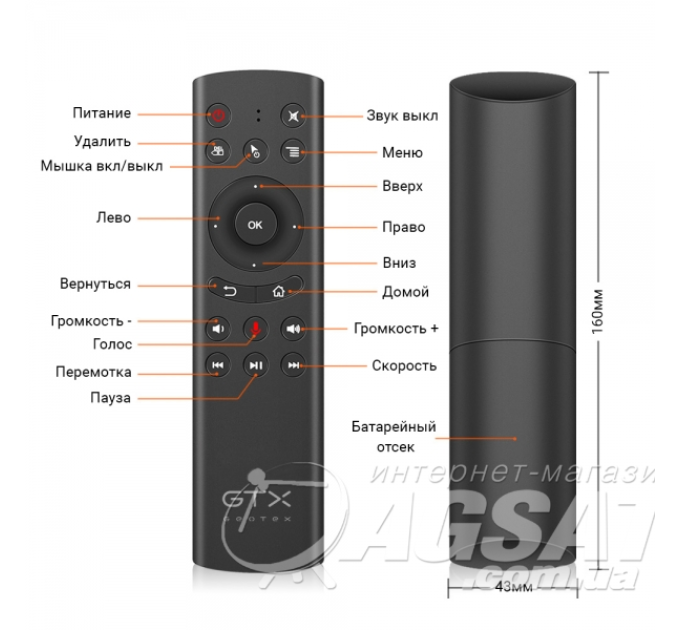 Air Mouse G20s с микрофоном