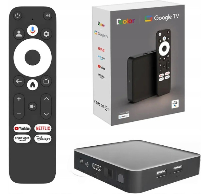 Смарт приставка для телевизора GD2 Google TV 4K (2GB/32GB) на Android 12