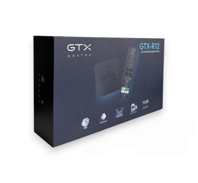 Смарт ТВ приставка Geotex GTX-R12 4/64GB (Amlogic S905X5M / Android 14)