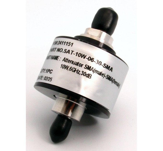 Аттенюатор 10Вт, 6ГГц, 30дБ, SMA(m)- SMA(f)