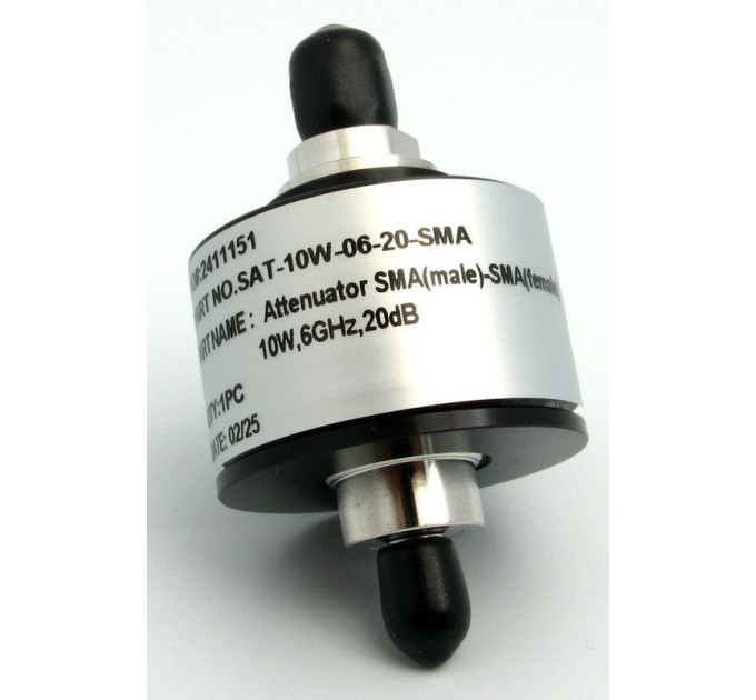 Аттенюатор 10Вт, 6ГГц, 20дБ, SMA(m)- SMA(f)