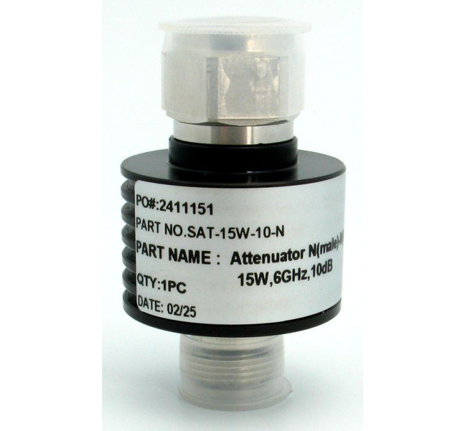 Аттенюатор 15Вт, 6ГГц, 10дБ, N(male)- N(female)