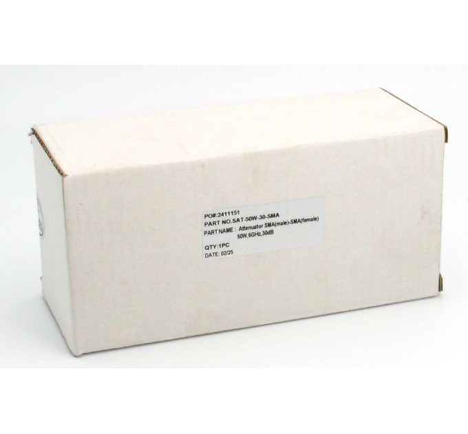 Аттенюатор 50Вт, 6ГГц, 30дБ, SMA(m)- SMA(f)