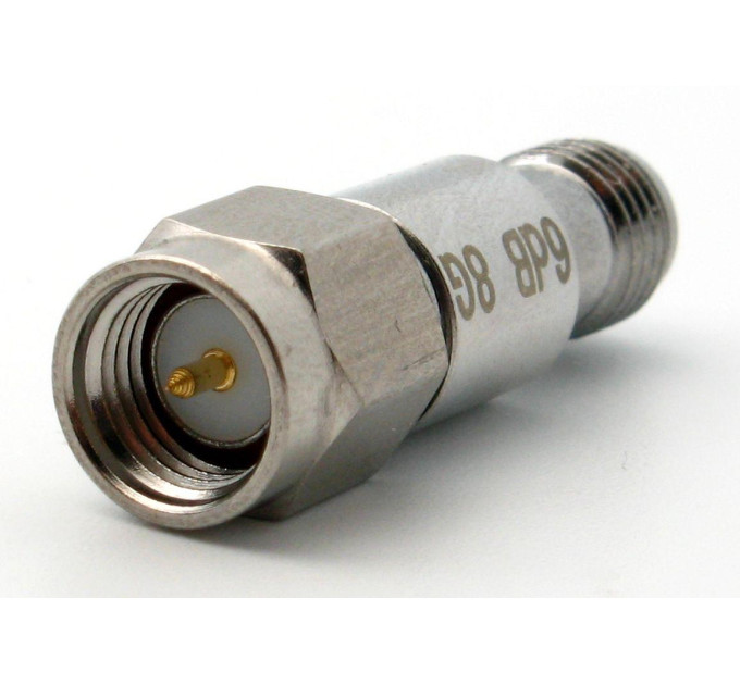 Аттенюатор 2Вт, 8ГГц, 6дБ, SMA(m)- SMA(f)