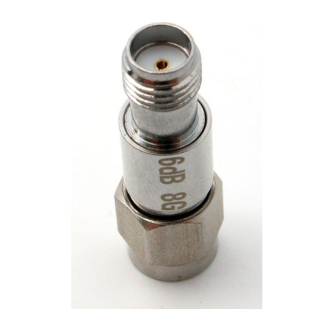Аттенюатор 2Вт, 8ГГц, 6дБ, SMA(m)- SMA(f)