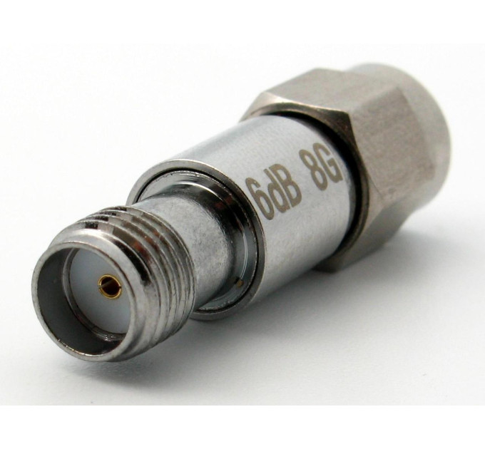 Аттенюатор 2Вт, 8ГГц, 6дБ, SMA(m)- SMA(f)