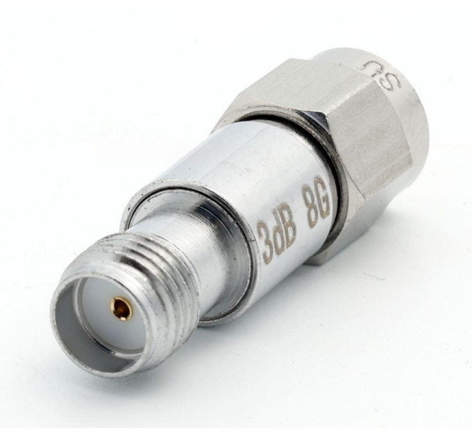 Аттенюатор 2Вт, 8ГГц, 3дБ, SMA(m)- SMA(f)