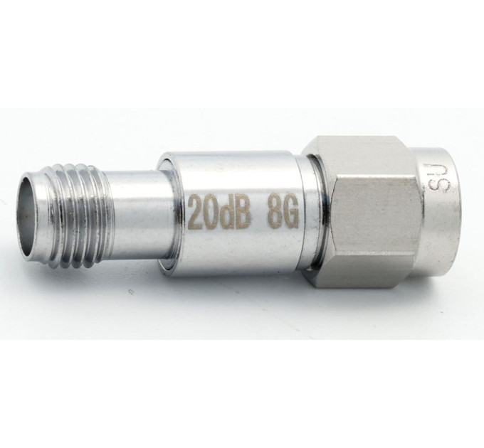 Аттенюатор 2Вт, 8ГГц, 20дБ, SMA(m)- SMA(f)