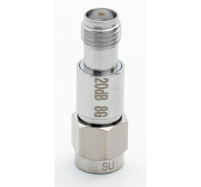 Аттенюатор 2Вт, 8ГГц, 20дБ, SMA(m)- SMA(f)