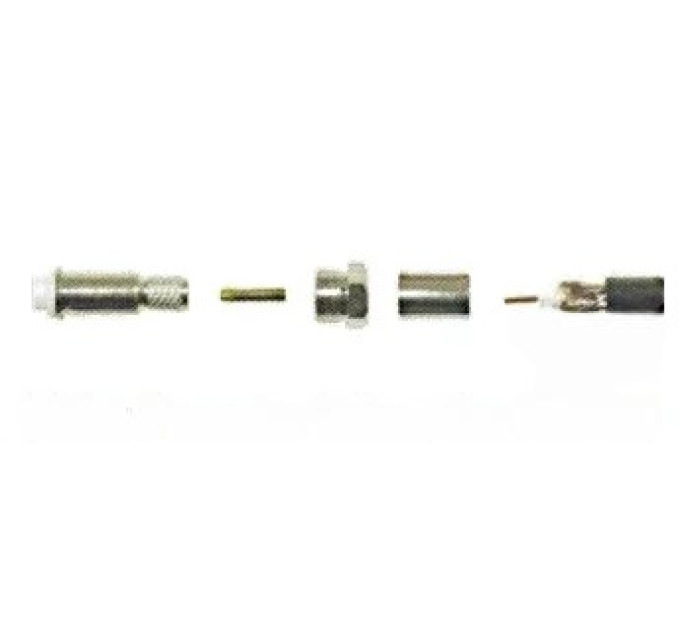 Разъем ВЧ FME female для кабеля RG58 (обжим)