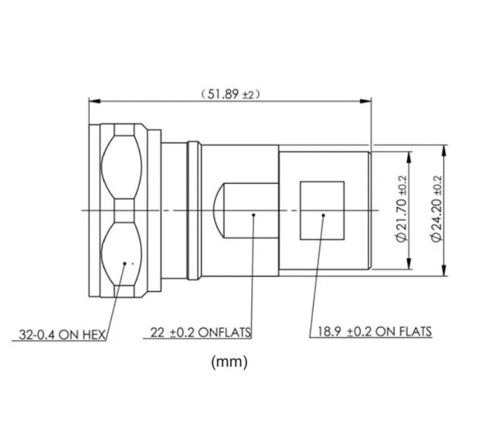 Разъем AFB5-8 Amphenol DIN male для 1/2 Coaxial Cable