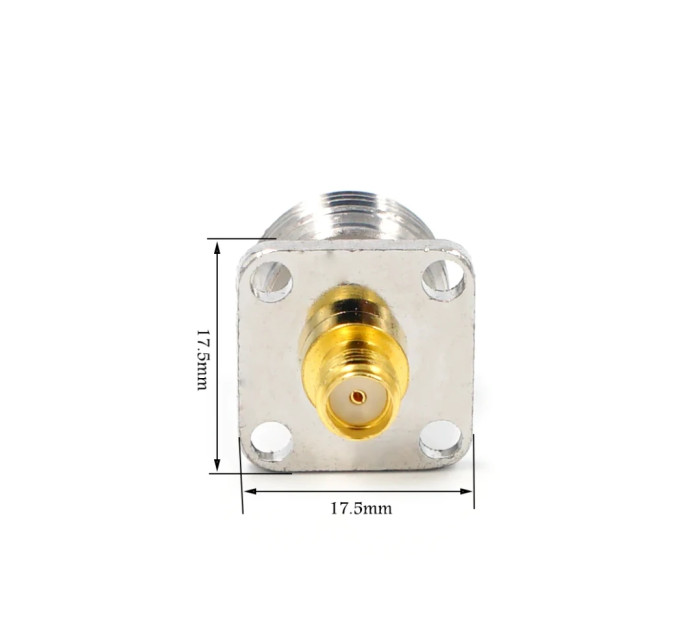 Переходник N-female - SMA-female, фланец 4 отверстия