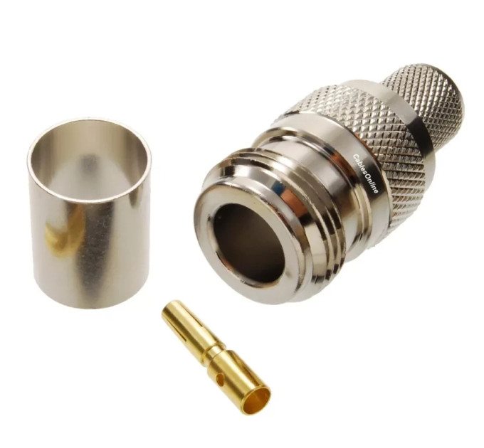 Разъем N female для кабеля RG-8 (RG213) обжим