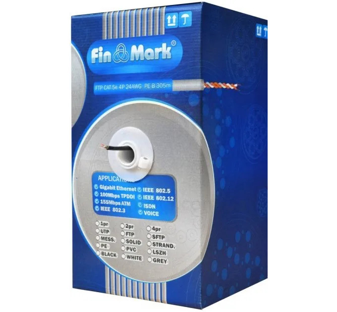 Кабель витая пара FinMark UTP CAT 5e 4P 24AWG наружный Медь