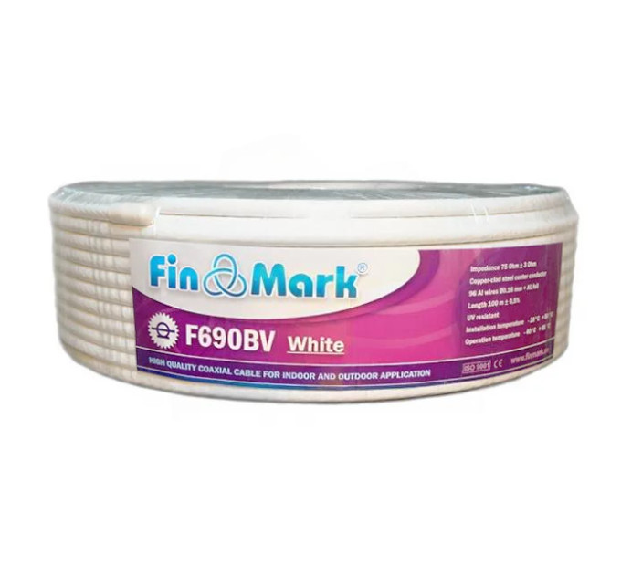 ТВ кабель FinMark F 660 BV white бухта 100 м